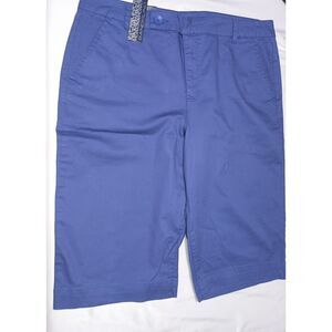 BANDELINO: Ivette Blue Lava Knee Length Zip Up Shorts, Women's Size 16 (NWT)